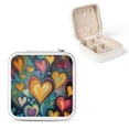thumbnail image 1 of Pratyus Hearts Colors Bubbles Jewelry Box for Necklace Ring Earring Storage, Mini Organizer for Women, Travel Friendly White, 1 of 5
