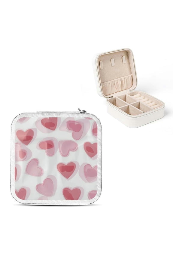 Hearts Jewelry Box Organizer for Necklace, Ring, Earring - Gift for Mother's Day, Christmas, Birthday White