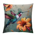 thumbnail image 1 of Pratyus Hummingbird Flowers Square Pillow Cover Case for Cushions Sofa Bed Outdoor Decoration Car Couch Bedroom Spring Aesthetic Decorative 1PC 22x22in, 1 of 5