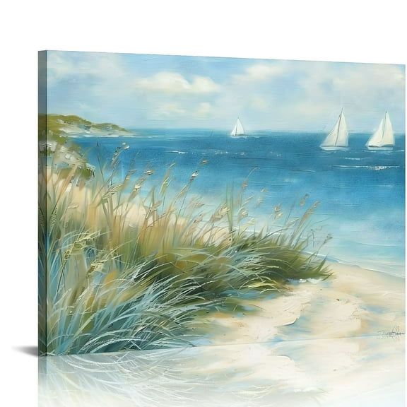 Pratyus Impressionist Painting Sailboats Canvas Wall Art Print Home Decor Living Room Bedroom Office Wall Decor 16x12in