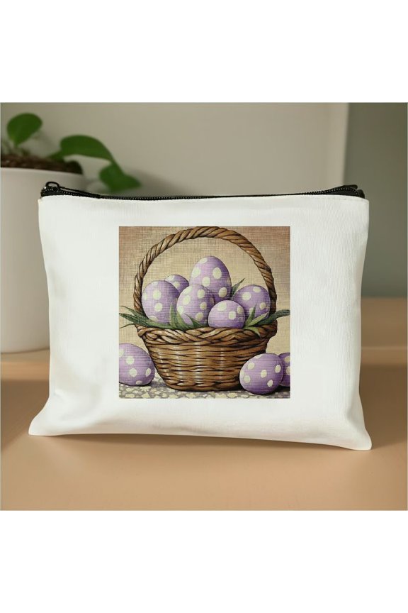 LIHADO Pink Love Canvas Tote Bag for Travel Essentials - Eggs Theme Ladies Accessories Travelling Stuff White