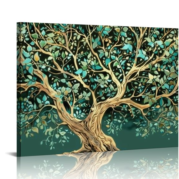 Pratyus Leaves Canvas Wall Art Decor for Home Ready to Hang Room Office 16x12in