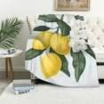 thumbnail image 1 of Pratyus Lemons Flowers Branch Print Throw Blanket, Lightweight Multi-Functional Blanket for All Seasons, Perfect Gift, Easy Care 40x50in, 1 of 6