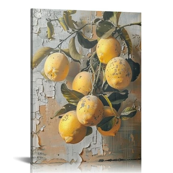 Pratyus Lemons Tree Branch Canvas Wall Art Home Decor for Living Room Bedroom Office, Ready to Hang Kitchen Wall Pictures, Perfect Gift Ideas for Wedding Christmas New Year 16x20in