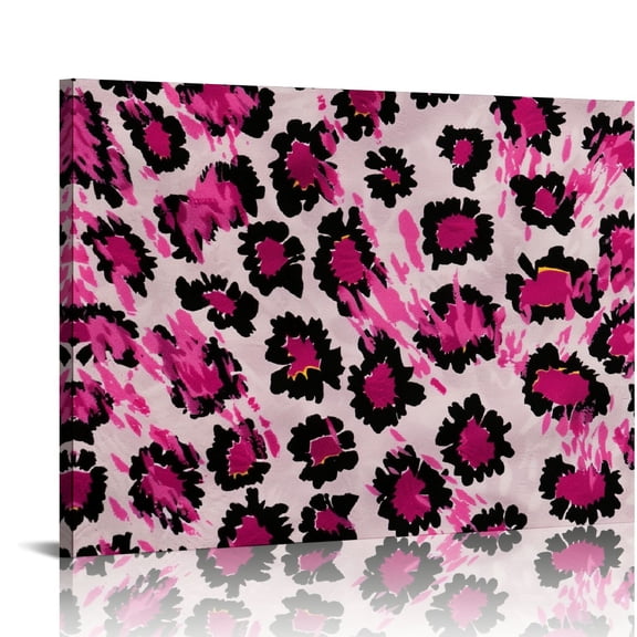 Pratyus Leopard Print Pink Spots Canvas Art Modern Prints for Home Decor 16x12in