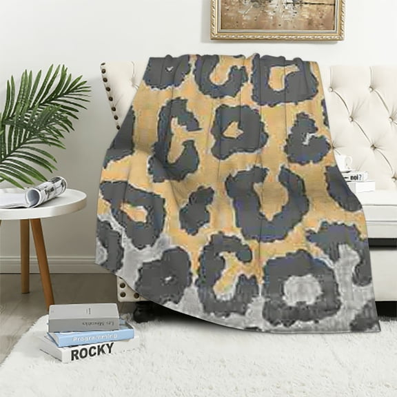Pratyus Leopard Print Throw Blanket Soft Warm Lightweight Cozy Flannel Material All Seasons Long-Lasting Blanket 40x50in