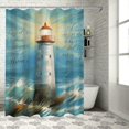thumbnail image 1 of Pratyus Lighthouse Ocean Poem Shower Curtain Waterproof Bath Curtain with Hooks Kids Bathroom Decor Polyester Fiber Bathroom Shower Curtain Set 36"x72, 1 of 7