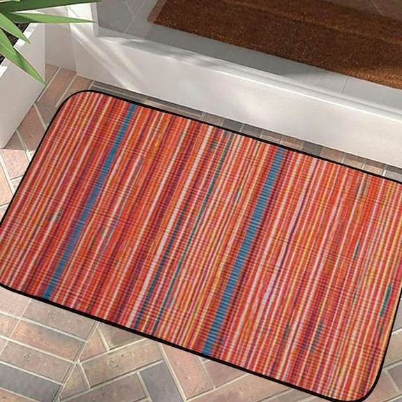 Pratyus Lines Dots Pattern Floor Mat Non-Skid & Washable for Home Entrance Indoor Outdoor Felt Square Mat 19.68*39.37 in