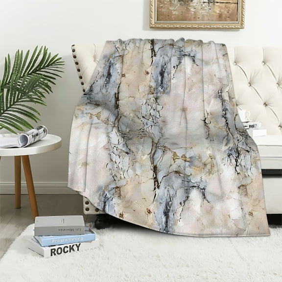Pratyus Marble Pattern Throw Blanket for Couch Sofa Bed Home Decor All Seasons Lightweight Blanket 60x80in