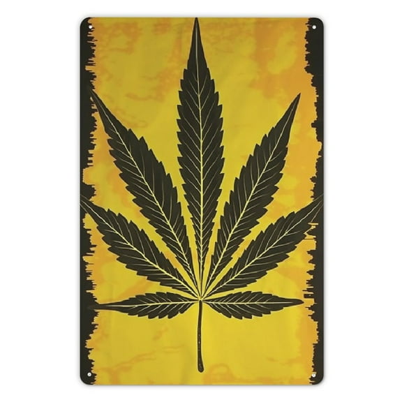 Pratyus Marijuana Leaf Theme Wall Decoration for Living Room Garden Kitchen Office 8x12Inches