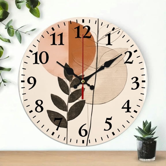 Pratyus Minimalism Wall Clock Decorative Hanging Wall Art for Living Rooms 10-inch Round Silent Clock 10x10in