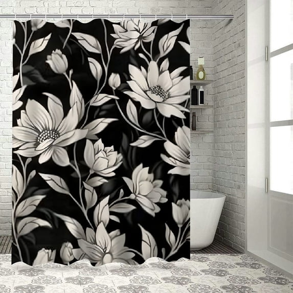 Pratyus Modern Waterproof Shower Curtain for Country Cottage & Farmhouse Bathroom Decor Polyester Fiber Washable Shower Curtain Set with Hooks 60x72