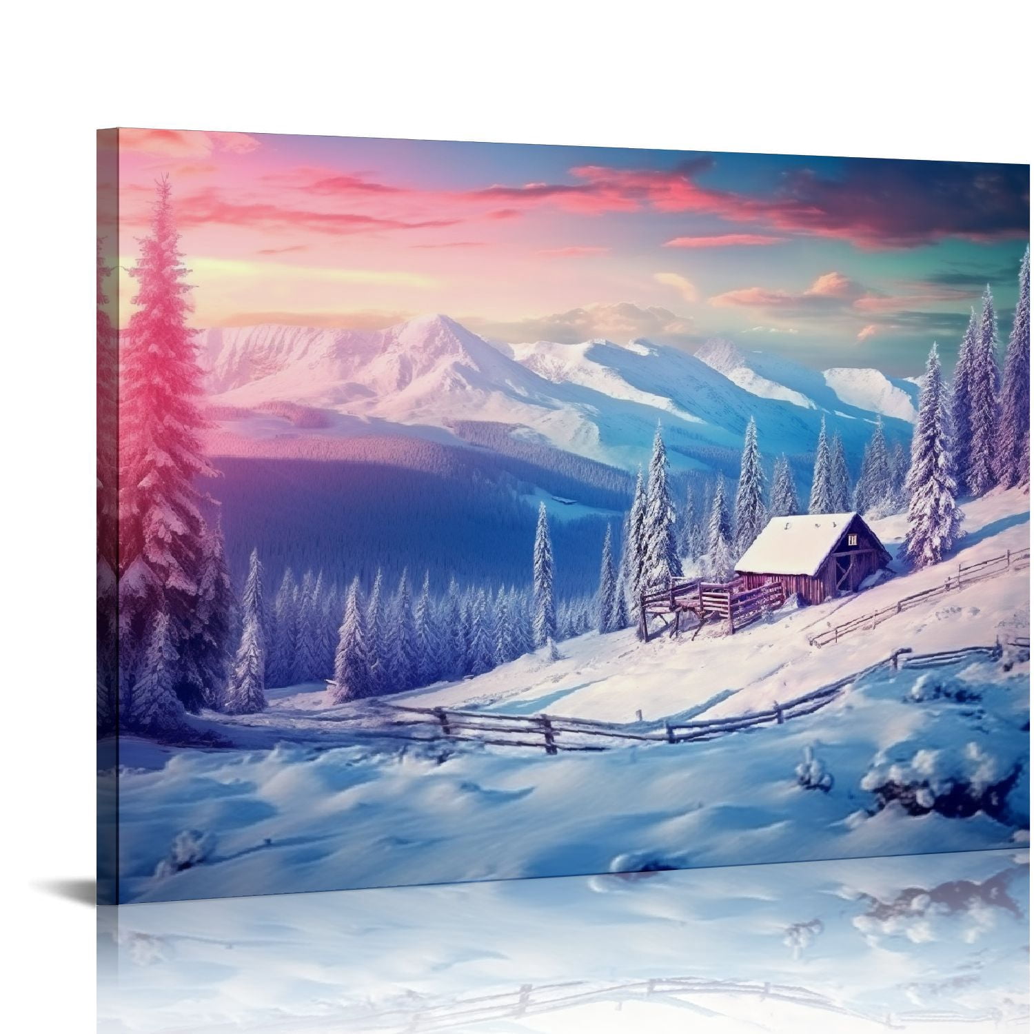 Pratyus Mountain Cabin Canvas Print Ready To Hang Room Home Art Decor ...