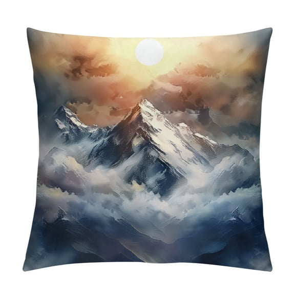 Pratyus Mountain Clouds Sun Square Pillow Cover Case for Cushions Sofa Bed Outdoor Decoration High-Quality All Year Round Throw Pillow Cover 1PC 18x18in