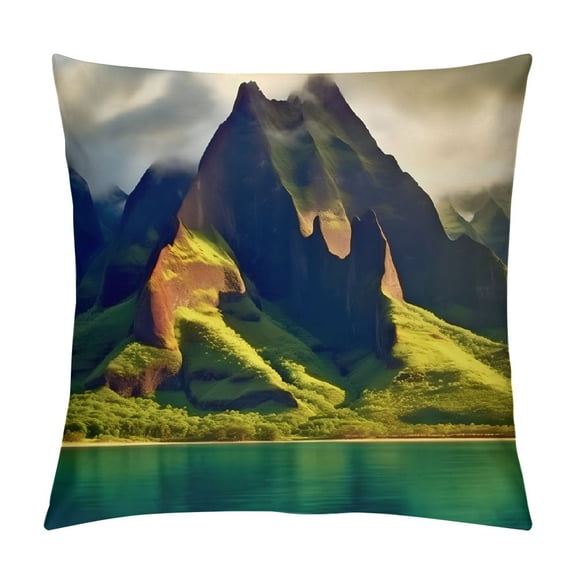 Pratyus Mountain Water Clouds Pillow Cushion Covers for Sofa Couch Bedroom Car Home Decor Short Plush 1PC 22x22in