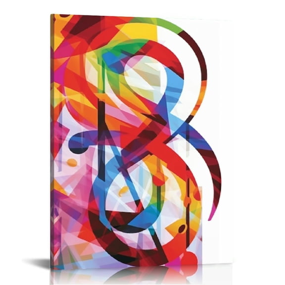 Pratyus Musical Note Treble Funk Art Canvas Prints Wall Art Home Decoration for Bathroom - Wall Decor for Living Room, Bedroom, Office 12x16in