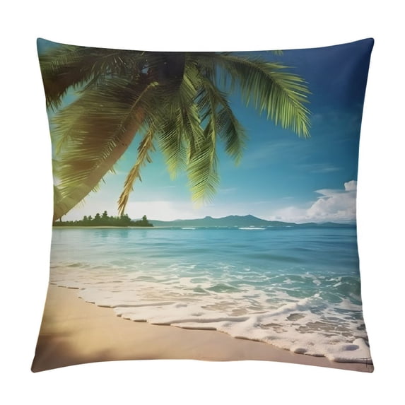 Pratyus Palm Tree Pillow Cushion Covers for Sofa Couch Home Decor, Summer Pillowcase 1PC 24x24in