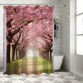 thumbnail image 1 of Pratyus Pink Flowers Shower Curtain Waterproof Bath Curtain with Hooks Set 100% Polyester Fiber Kids Bathroom Decor Washable Curtain for Bathroom 36"x72, 1 of 7