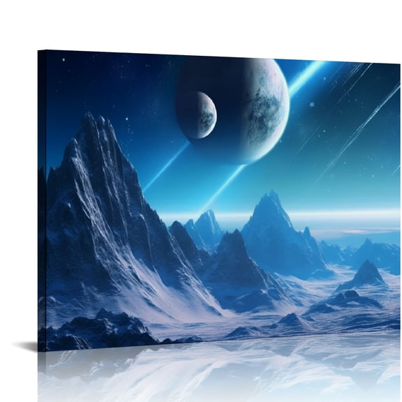 Pratyus Planet Sky Canvas Print Wall Art Decor Ready to Hang for Home, Office, Hotel - Ideal Gift Choice 16x12in
