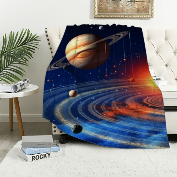Pratyus Planets Star Sky Soft Cozy Printed Blanket & Throw All Seasons Excellent Hand Feel Lightweight Anti-Wrinkle Blanket 50x60in