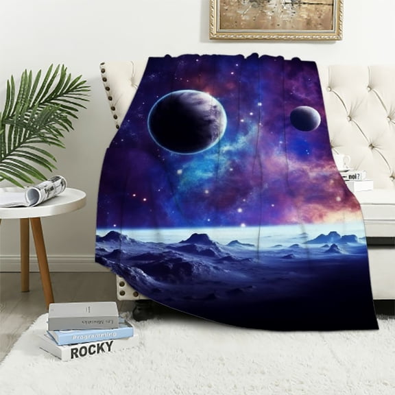 Pratyus Planets and Stars Soft Cozy Printed Blanket & Throw for All Seasons Lightweight Soft Blanket 40x50in