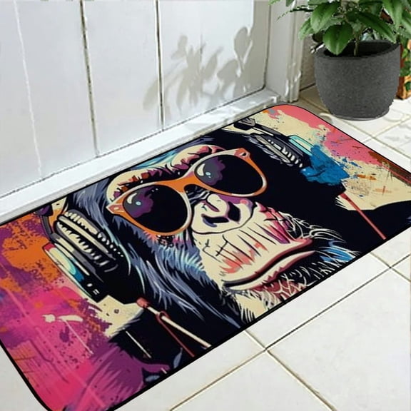 Pratyus Punk Art Outdoor Square Floor Mat Indoor Outdoor Felt Mat for Home Entrance Outside Entry 19.68*47.24 in