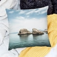 thumbnail image 1 of Pratyus Rocks Sky Water Theme Throw Pillow Cover for Home Sofa Couch, Set of 1, Linen Material 20x20in, 1 of 5