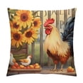 thumbnail image 1 of Pratyus Rooster Sunflowers Folk Art Modern Farmhouse Rustic Decorative Pillow Cases Short Plush 1PC 18x18in, 1 of 5