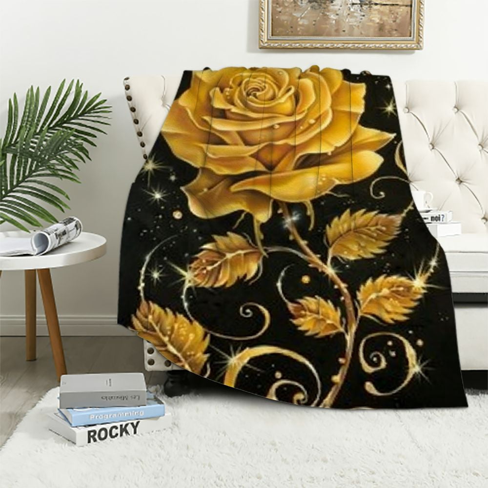 Plush Roses Throw Pratyus Rose Stars Swirls Throw Blankets Cozy Soft Fuzzy Plush Home ...