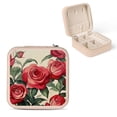 thumbnail image 1 of Pratyus Roses Green Leaves Jewelry Box Organizer for Women Necklace, Ring, Earring Storage Case, Portable and Compact, High Quality, Large Capacity, Best Gift Pink, 1 of 5