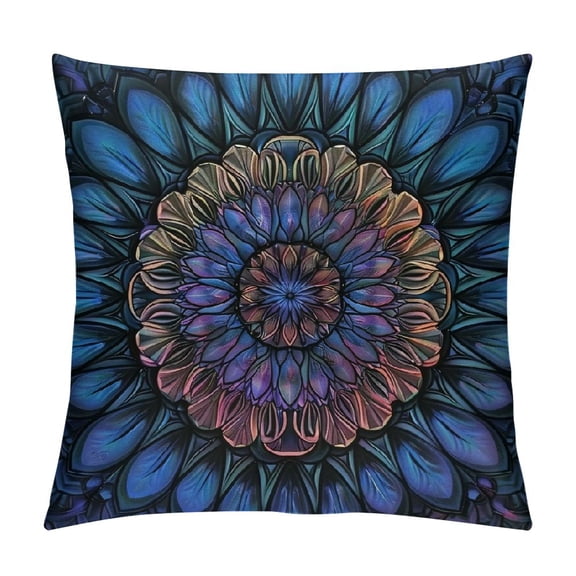 Pratyus Sacred Geometry Square Pillow Cover Case for Cushions Sofa Bed Outdoor Decoration Zipper Closure for Car Couch Bedroom 1PC 24x24in