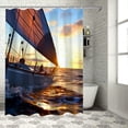 thumbnail image 1 of Pratyus Sailboat Ocean Sunset Polyester Shower Curtain Set with Hooks for Chic Elegant Bathroom Decor, Waterproof Bathroom Shower Curtain Set in Various Sizes 69"x72, 1 of 7