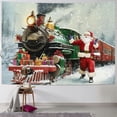 thumbnail image 1 of Pratyus Santa Clause Train Presents Tapestry Wall Hanging - Christmas Dorm Decoration, Soft Short Plush, Multi-Functional Wall Art & Bedspread 40x30inch, 1 of 6