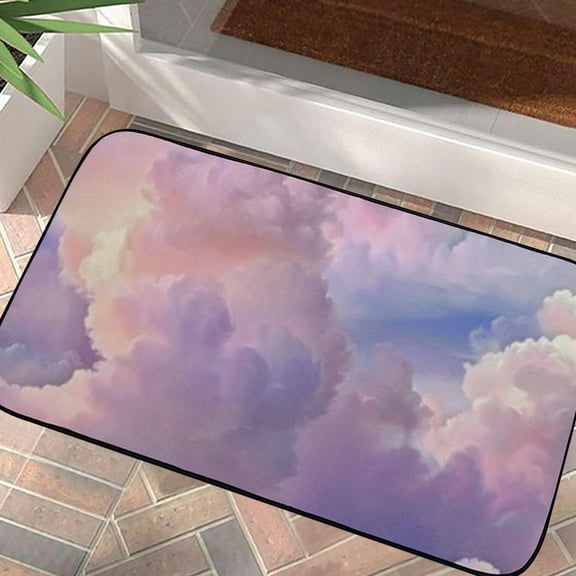 Pratyus Sky Clouds Plane Welcome Mat Floor Rug Burlap Felt Anti-Slip Home Entrance Outdoor Entry 19.68*39.37 in