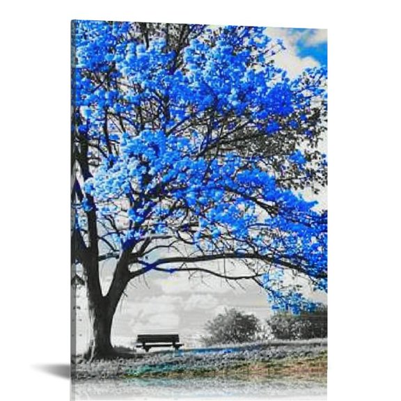 Pratyus Sky Tree Bench Canvas Wall Art Home Decoration Prints - Perfect Gift for Home, Office - Enhance Room Atmosphere 12x16in