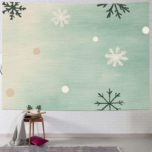 Pratyus Snowflakes Tapestry Wall Hanging for Bedroom Dorm Christmas Decoration - Short Plush Fabric Indoor Outdoor Wall Art - Multiple Sizes Available 40x60inch