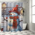 thumbnail image 1 of Pratyus Snowman Shower Curtain for Chic Elegant Bathroom Decor with Hooks, Christmas Theme, Polyester Fiber, Washable, Various Sizes 69"x72, 1 of 7