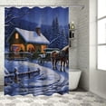 thumbnail image 1 of Pratyus Snowy Night Cabin Modern Waterproof Shower Curtain with Hooks for Country Cottage & Farmhouse Bathroom Decor 100% Polyester Washable Chic Bathroom Decor 60x72, 1 of 7