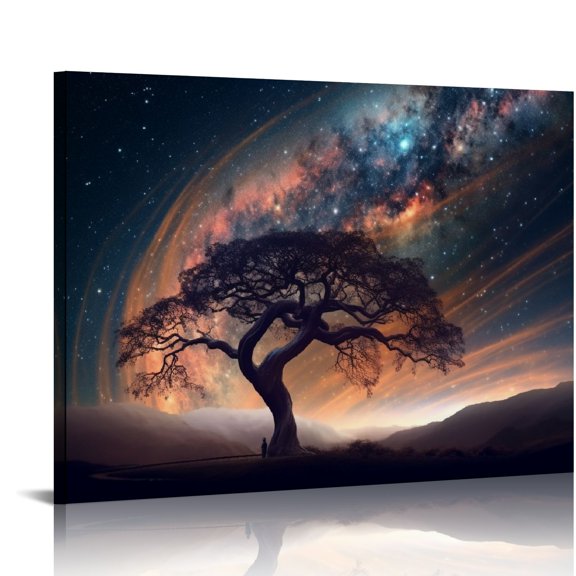 Pratyus Space Art Stars Canvas Print On Canvas Modern Style Wall Art Decor Ideal for Home Office Hotel 16x12in