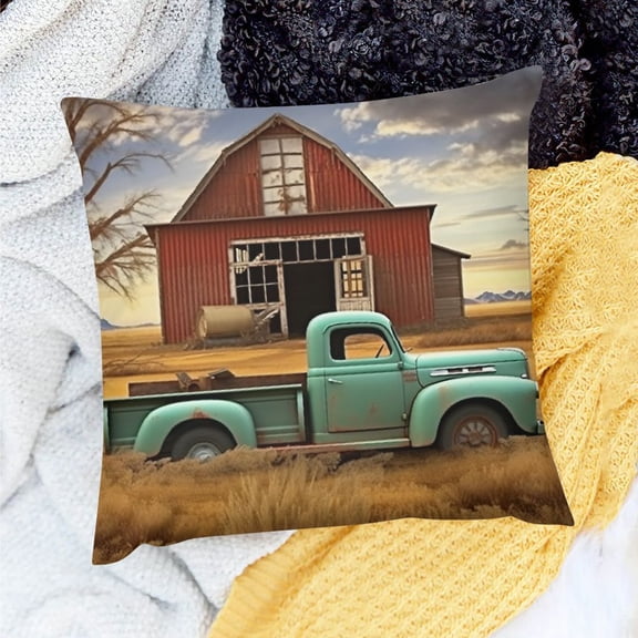 Pratyus Square Cushion Cover Farm Scenery Pillow Covers Home Sofa Couch Decor Set of 1 20x20in