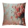 thumbnail image 1 of Pratyus Square Roses Home Furnishing Short Plush Printed Double-Sided Decorative Throw Pillow Cover, Ideal for Living Room, Bedroom, Car - Theme: Roses 24x24in, 1 of 5
