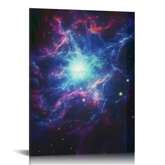 Pratyus Star Cluster Galaxy Space Art Canvas Wall Art for Home Decor - Ready to Hang 12x16in