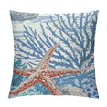 thumbnail image 1 of Pratyus Starfish and Corals Modern Rustic Decorative Couch Pillow Cases Square Design 1PC Home Decor 12x12in, 1 of 5