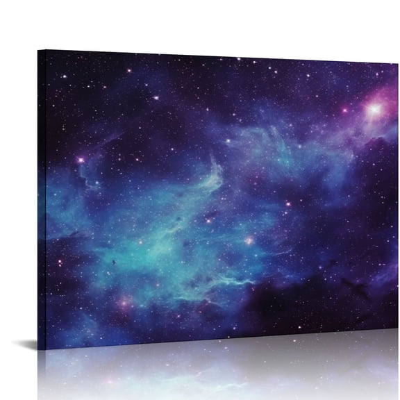 Pratyus Stars Cluster Space Canvas Wall Decor For Bedroom Home Kitchen Dining Room Bathroom Office Living Room Art Ready To Hang Fashion Wall Pictures Print 16x12in