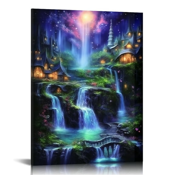 Pratyus Stars Fantasy Art Canvas Print Home Decoration for Living Room Bathroom Bedroom Office - Perfect Gift Idea for Wall Decor 12x16in