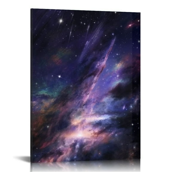 Pratyus Stars Galaxy Space Canvas Wall Art Home Decor for Living Room Bedroom Office, Perfect Gift for Home Decoration 12x16in