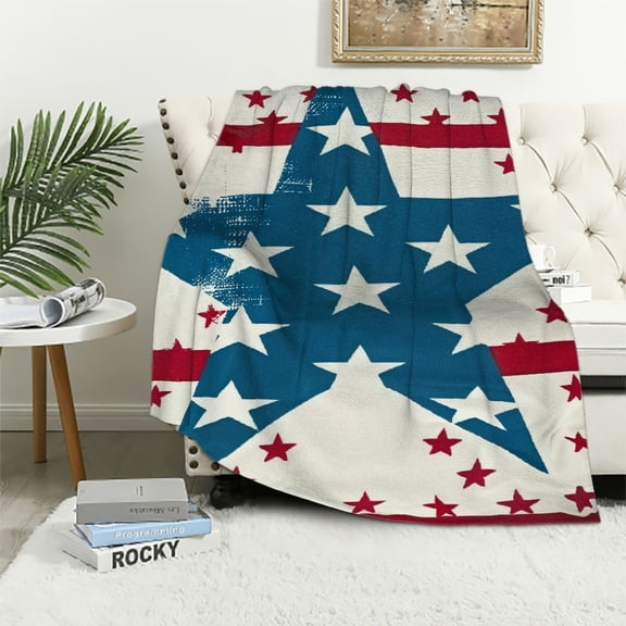 Pratyus Stars Silk Screen Unilalianism Print Throw Blanket Flannel Soft Couch Cover for All Seasons Lightweight Blanket 40x50in