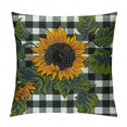 thumbnail image 1 of Pratyus Sunflower Leaves Checkered Square Pillow Cover Case for Cushions Sofa Bed Outdoor Decoration High-Quality All Year Round for Car Couch Bedroom 1PC 24x24in, 1 of 5