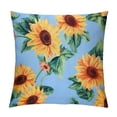 thumbnail image 1 of Pratyus Sunflowers Leaves Blue Background Modern Farmhouse Rustic Decorative Couch Pillow Cases with Zipper Home Decor Short Plush Summer Pillow Covers 1PC 24x24in, 1 of 5
