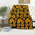 thumbnail image 1 of Pratyus Sunflowers Print Flannel Throw Blanket, Soft Plush Blanket for All Seasons, Hand/Machine Washable 40x50in, 1 of 6